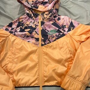 Nike Floral Windbreaker Jacket - Peach and Floral